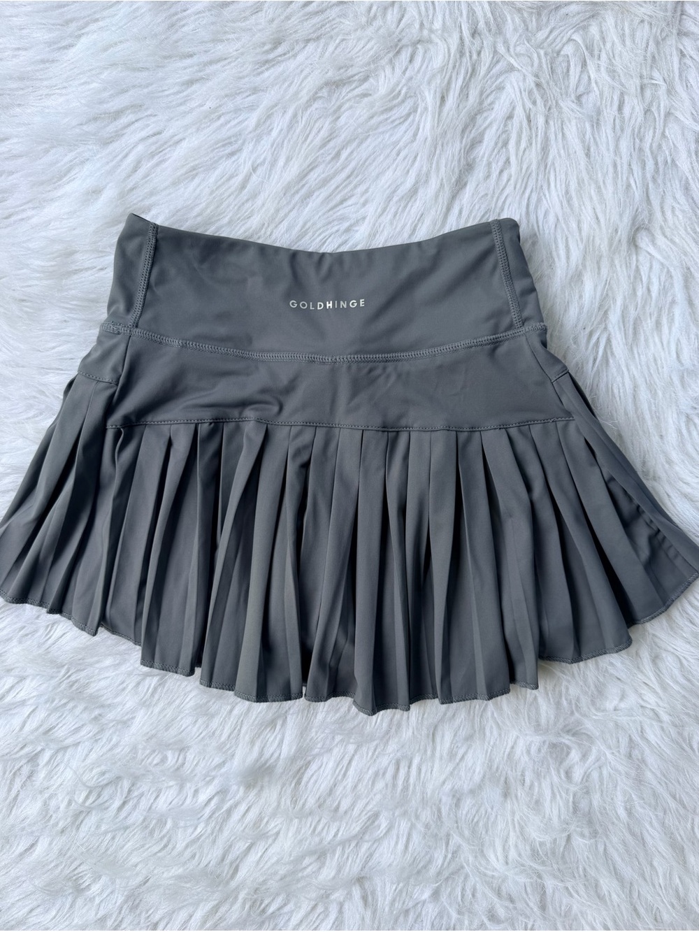 Gold Hinge Gray Pleated Athletic Skirt XS